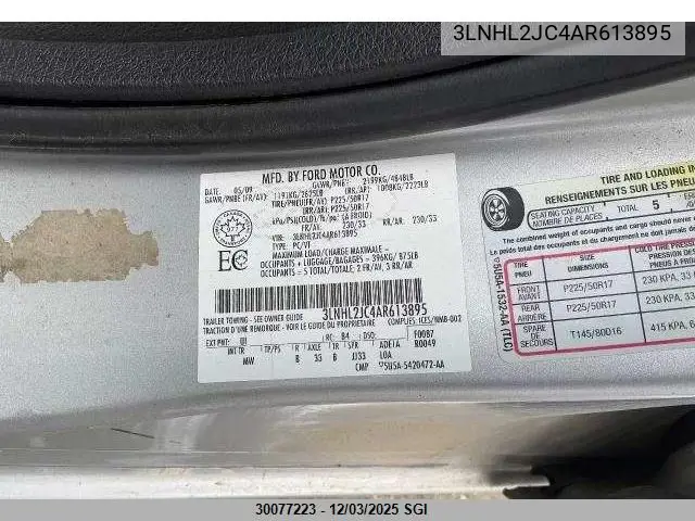 3LNHL2JC4AR613895 2010 Lincoln Mkz