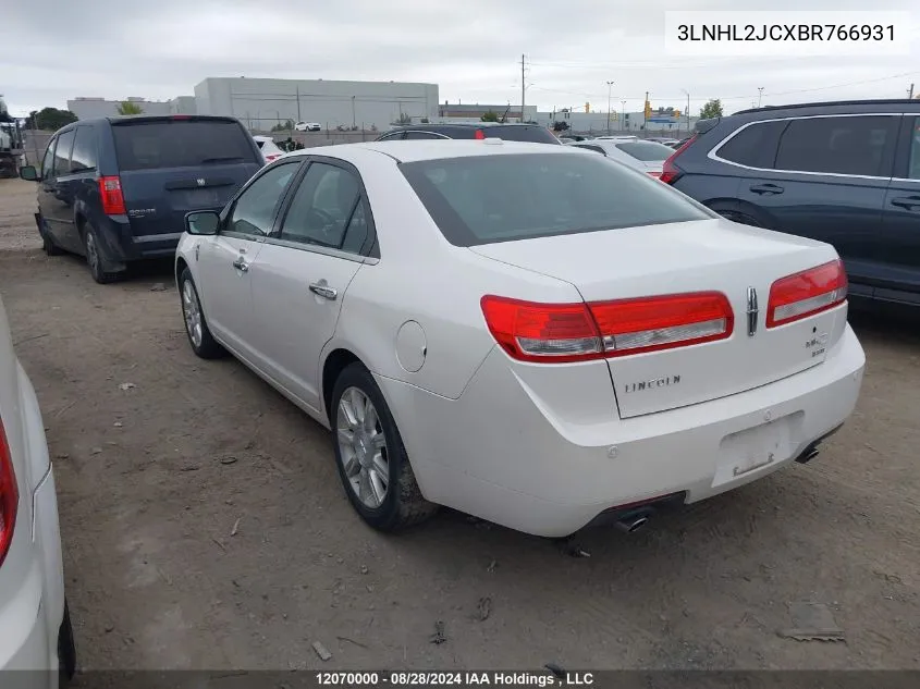 2011 Lincoln Mkz VIN: 3LNHL2JCXBR766931 Lot: 12070000