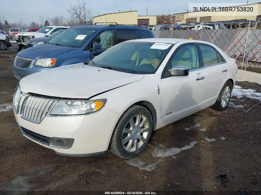 3LNDL2L38BR753820 2011 Lincoln Mkz Hybrid