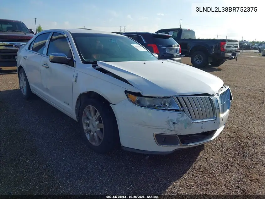 3LNDL2L38BR752375 2011 Lincoln Mkz Hybrid