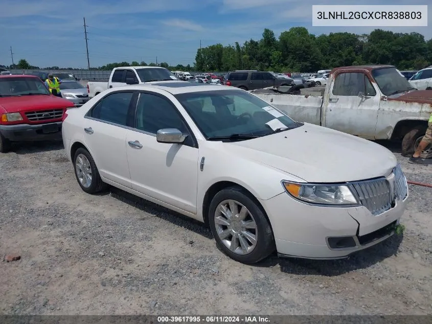 2012 Lincoln Mkz VIN: 3LNHL2GCXCR838803 Lot: 39617995