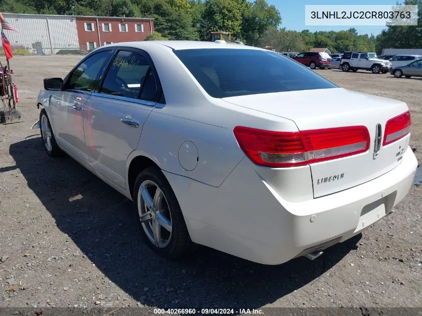 2012 Lincoln Mkz VIN: 3LNHL2JC2CR803763 Lot: 40266960