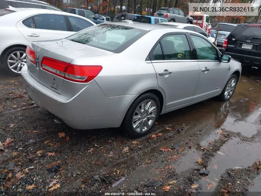 3LNDL2L36CR832615 2012 Lincoln Mkz Hybrid