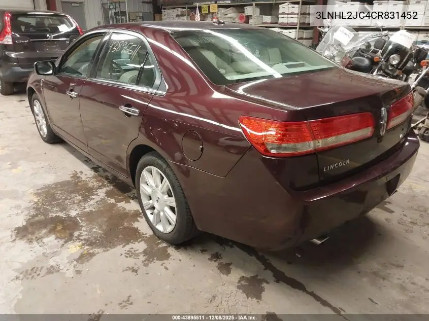 3LNHL2JC4CR831452 2012 Lincoln Mkz