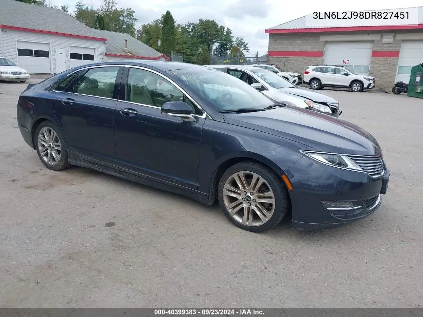 2013 Lincoln Mkz VIN: 3LN6L2J98DR827451 Lot: 40399383