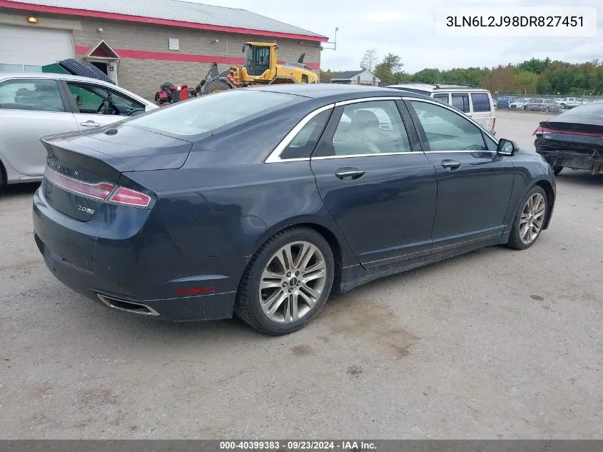 2013 Lincoln Mkz VIN: 3LN6L2J98DR827451 Lot: 40399383