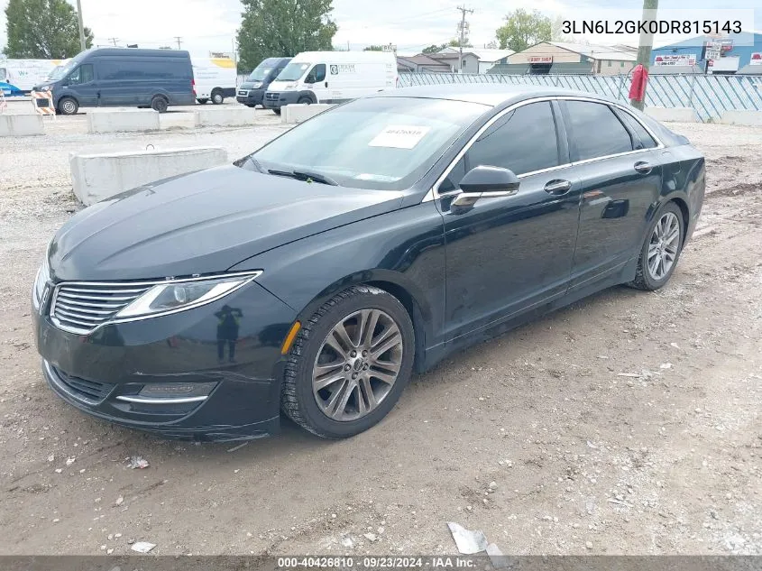 2013 Lincoln Mkz VIN: 3LN6L2GK0DR815143 Lot: 40426810