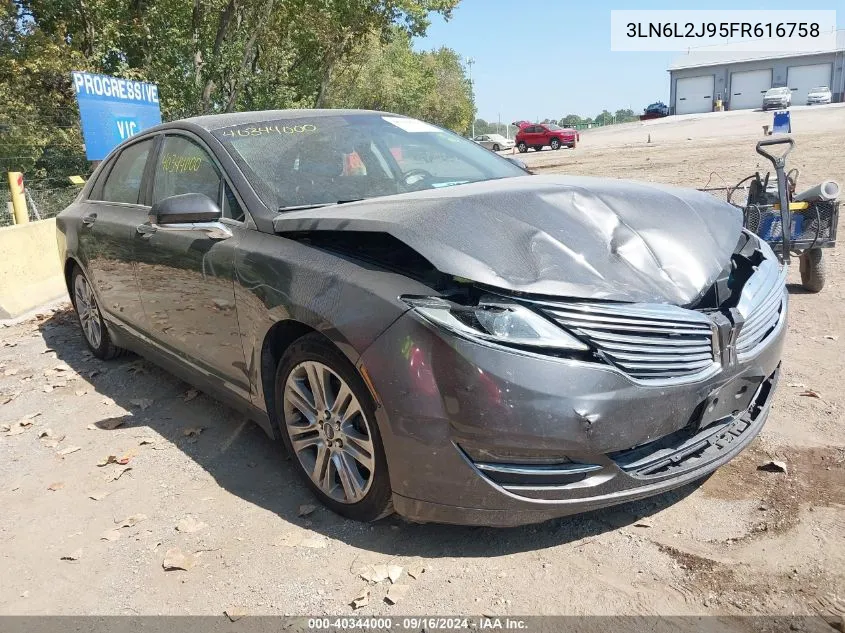 2015 Lincoln Mkz VIN: 3LN6L2J95FR616758 Lot: 40344000