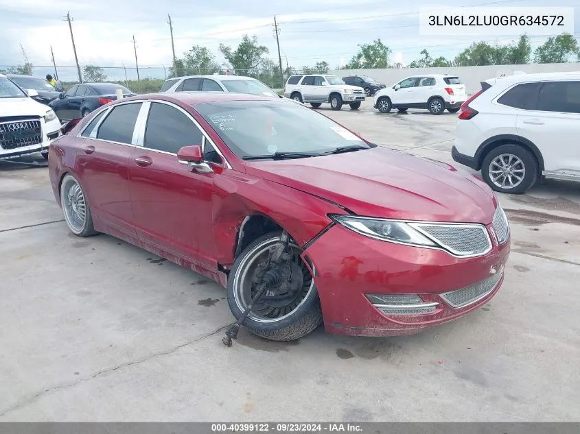 3LN6L2LU0GR634572 2016 Lincoln Mkz Hybrid