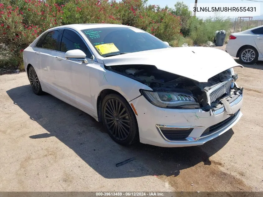 2017 Lincoln Mkz Hybrid Reserve VIN: 3LN6L5MU8HR655431 Lot: 39613459