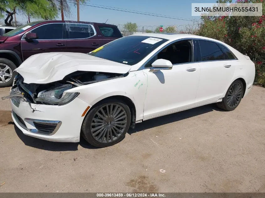 2017 Lincoln Mkz Hybrid Reserve VIN: 3LN6L5MU8HR655431 Lot: 39613459