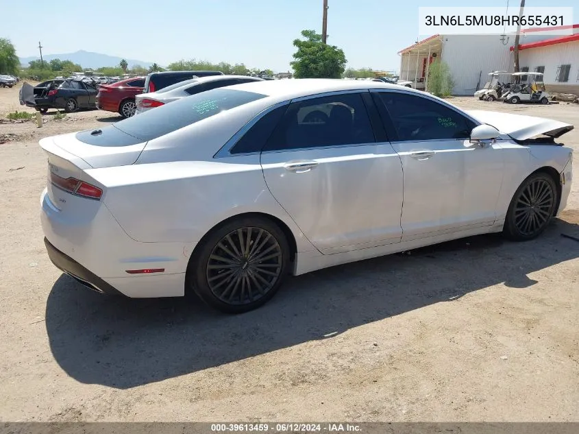 2017 Lincoln Mkz Hybrid Reserve VIN: 3LN6L5MU8HR655431 Lot: 39613459