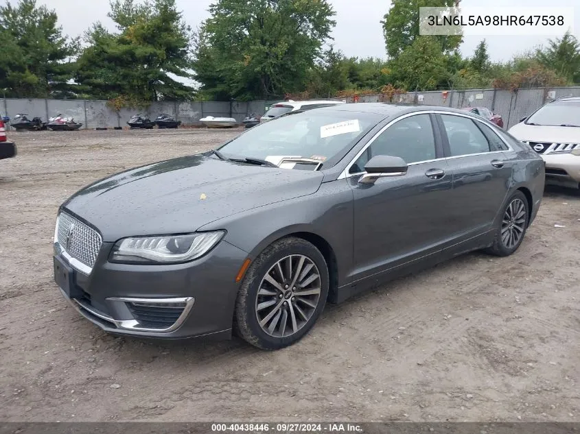 3LN6L5A98HR647538 2017 Lincoln Mkz Premiere