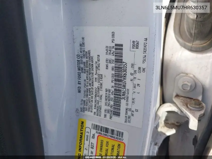 3LN6L5MU7HR630357 2017 Lincoln Mkz Hybrid Reserve
