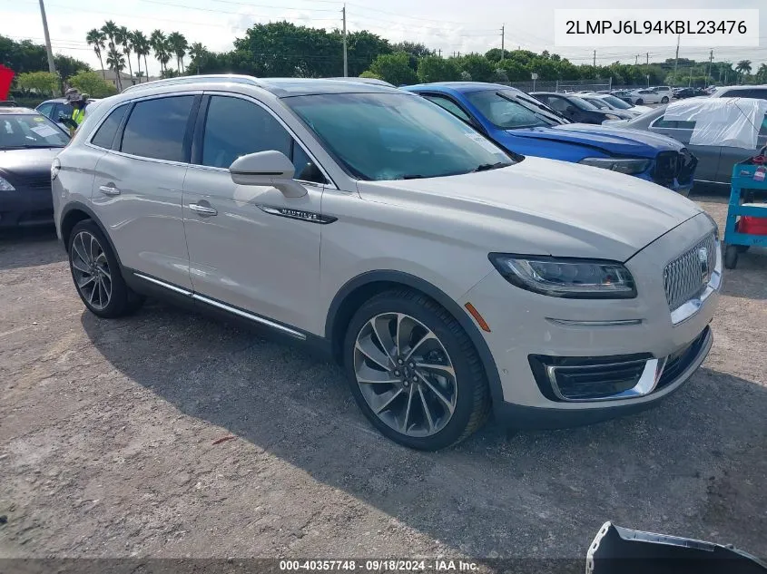 2019 Lincoln Nautilus Reserve VIN: 2LMPJ6L94KBL23476 Lot: 40357748