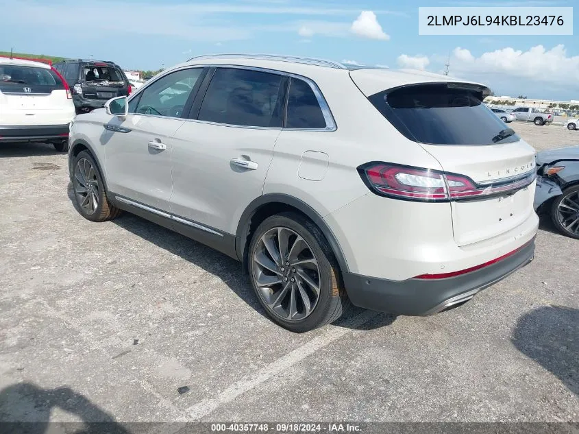 2019 Lincoln Nautilus Reserve VIN: 2LMPJ6L94KBL23476 Lot: 40357748