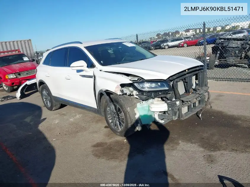 2LMPJ6K90KBL51471 2019 Lincoln Nautilus Select