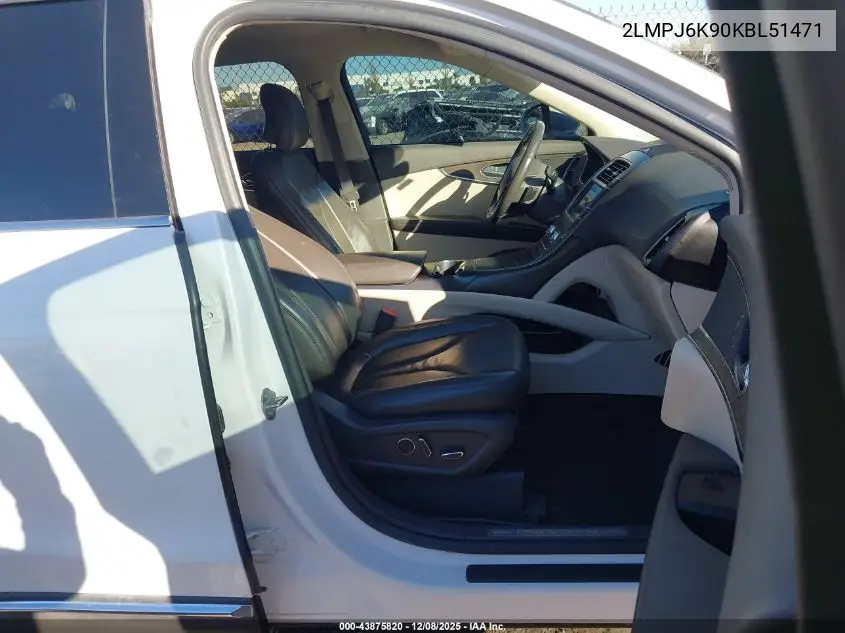 2LMPJ6K90KBL51471 2019 Lincoln Nautilus Select