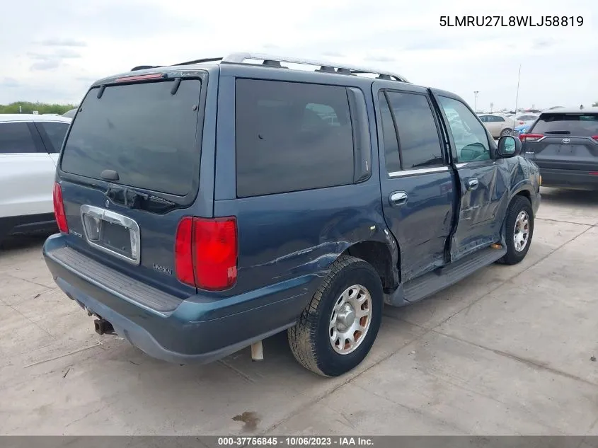 1998 Lincoln Navigator VIN: 5LMRU27L8WLJ58819 Lot: 37756845