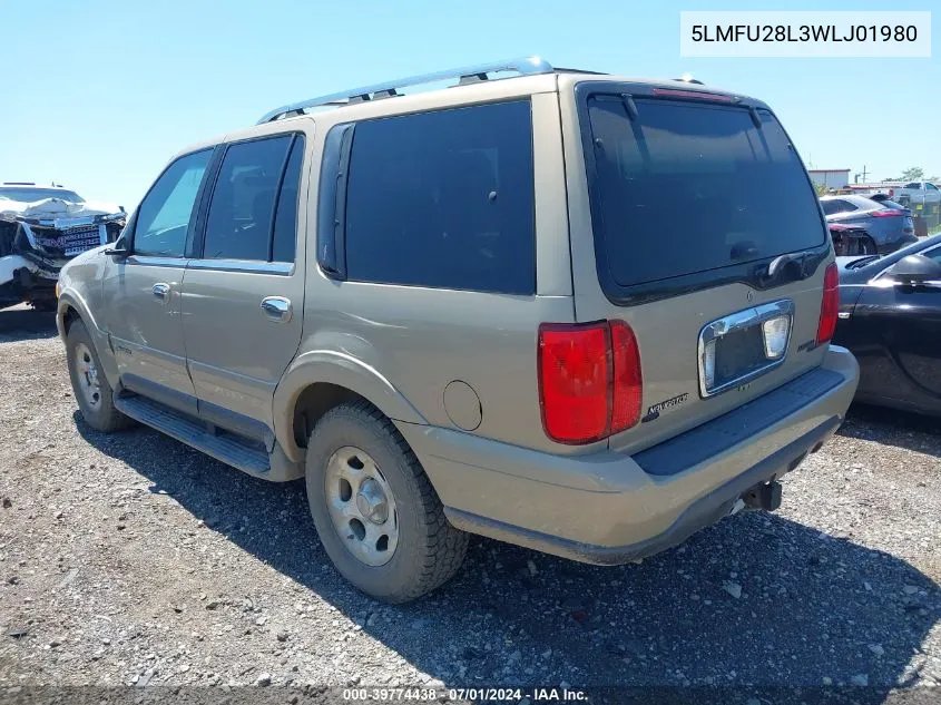 1998 Lincoln Navigator VIN: 5LMFU28L3WLJ01980 Lot: 39774438