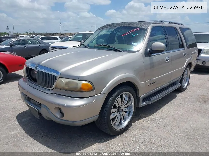 2000 Lincoln Navigator VIN: 5LMEU27A1YLJ25970 Lot: 39778712