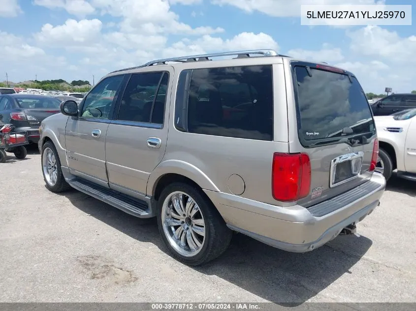 2000 Lincoln Navigator VIN: 5LMEU27A1YLJ25970 Lot: 39778712