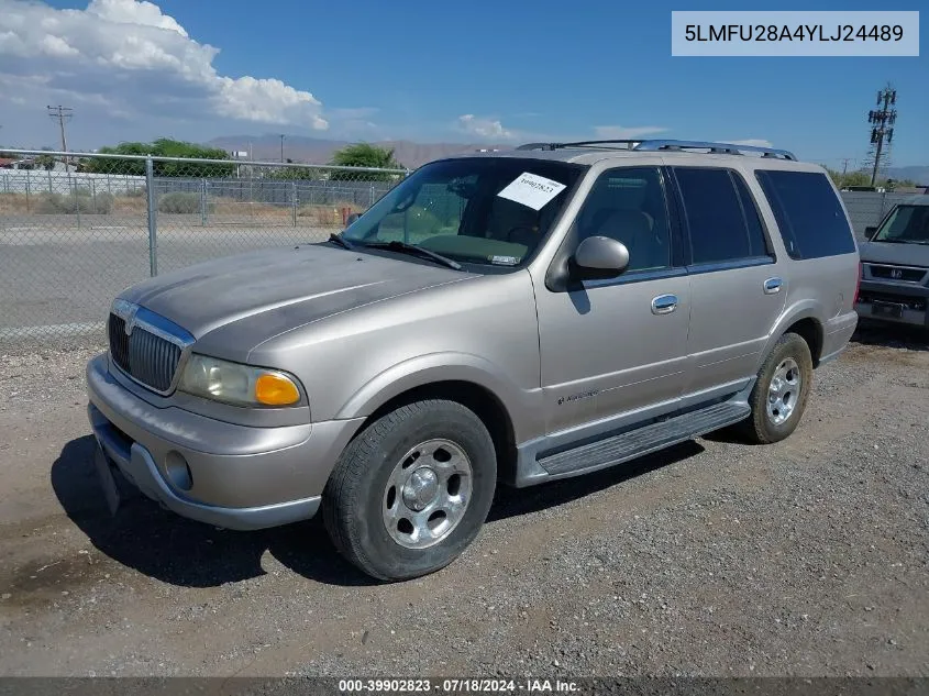 2000 Lincoln Navigator VIN: 5LMFU28A4YLJ24489 Lot: 39902823