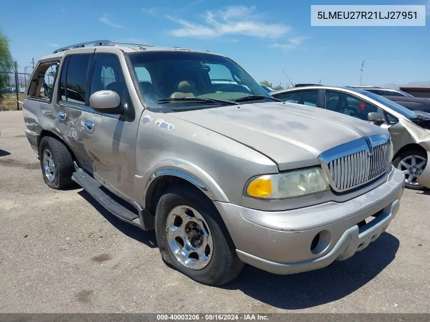 2001 Lincoln Navigator VIN: 5LMEU27R21LJ27951 Lot: 40003206