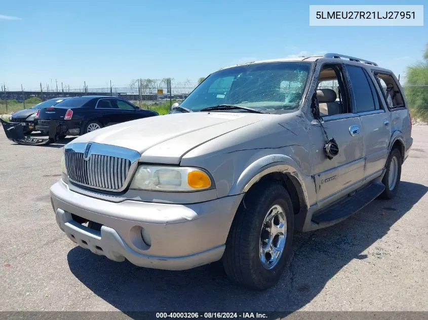 2001 Lincoln Navigator VIN: 5LMEU27R21LJ27951 Lot: 40003206