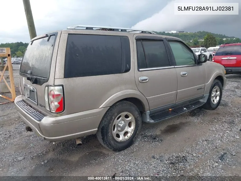 5LMFU28A91LJ02381 2001 Lincoln Navigator