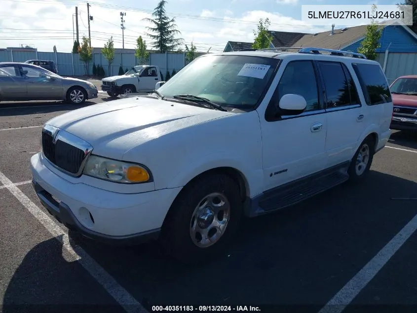 2001 Lincoln Navigator VIN: 5LMEU27R61LJ24681 Lot: 40351183