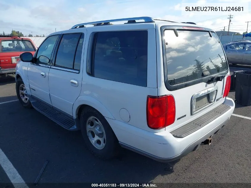 2001 Lincoln Navigator VIN: 5LMEU27R61LJ24681 Lot: 40351183