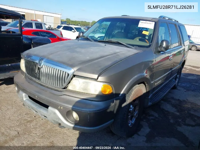 2001 Lincoln Navigator VIN: 5LMFU28R71LJ26281 Lot: 40404447