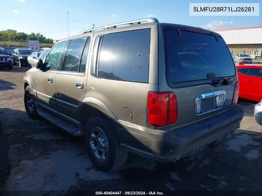 5LMFU28R71LJ26281 2001 Lincoln Navigator