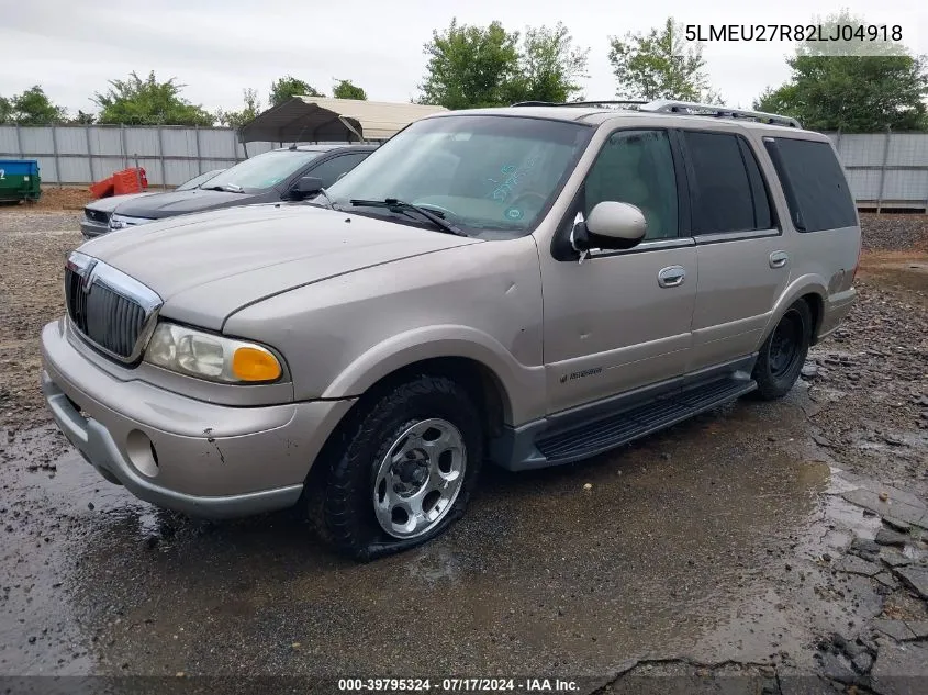 2002 Lincoln Navigator VIN: 5LMEU27R82LJ04918 Lot: 39795324