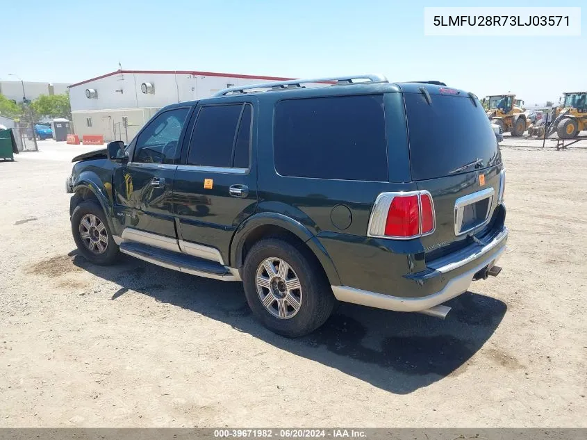 2003 Lincoln Navigator VIN: 5LMFU28R73LJ03571 Lot: 39671982