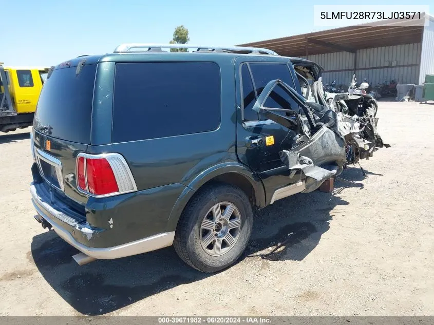 2003 Lincoln Navigator VIN: 5LMFU28R73LJ03571 Lot: 39671982