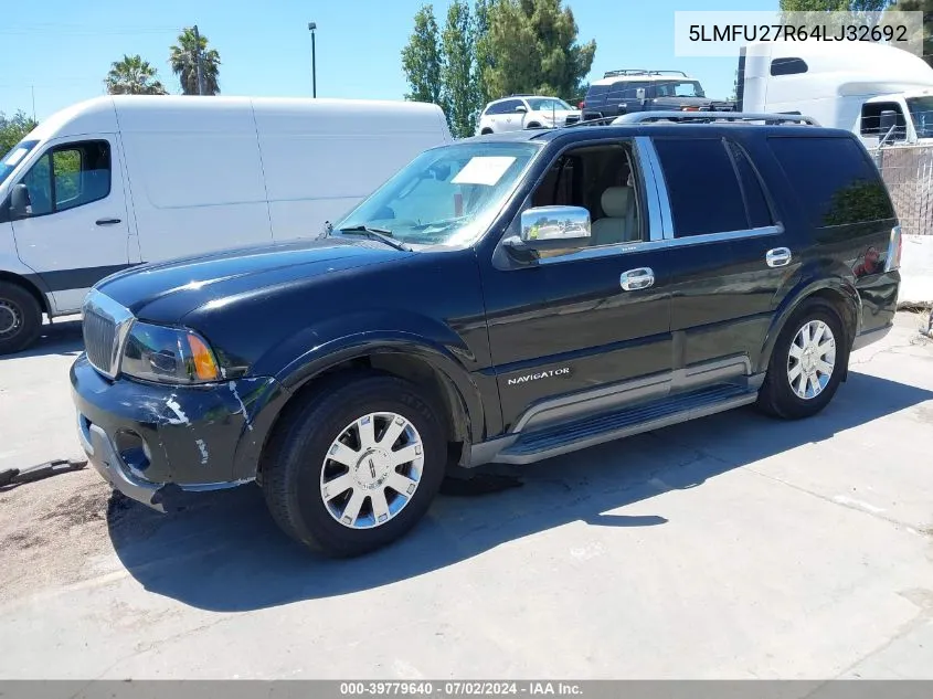 2004 Lincoln Navigator VIN: 5LMFU27R64LJ32692 Lot: 39779640