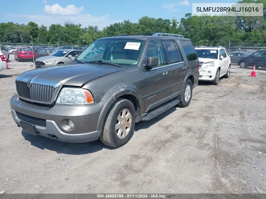 2004 Lincoln Navigator VIN: 5LMFU28R94LJ16016 Lot: 39855789