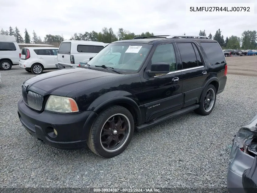 2004 Lincoln Navigator VIN: 5LMFU27R44LJ00792 Lot: 39924387