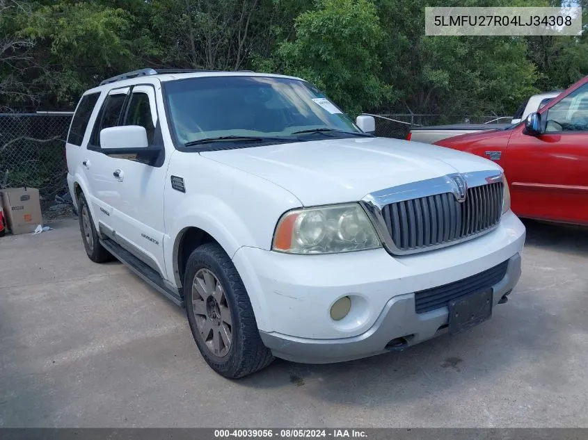 2004 Lincoln Navigator VIN: 5LMFU27R04LJ34308 Lot: 40039056