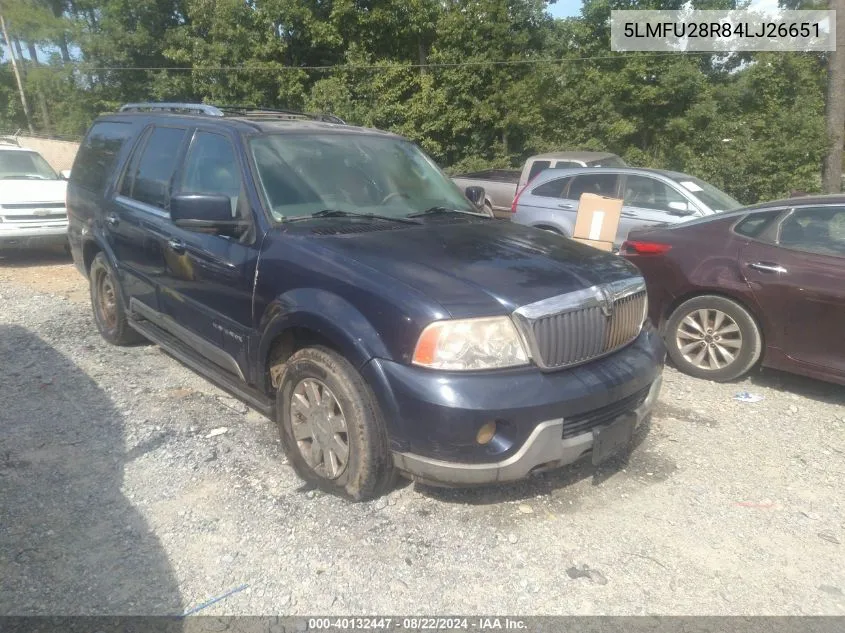 2004 Lincoln Navigator VIN: 5LMFU28R84LJ26651 Lot: 40132447