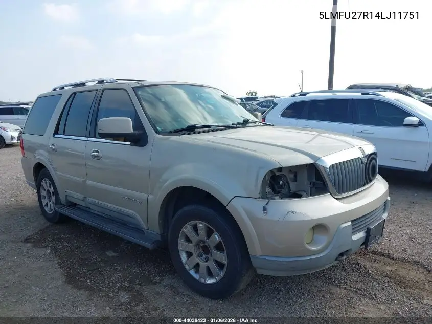 2004 Lincoln Navigator VIN: 5LMFU27R14LJ11751 Lot: 44039423