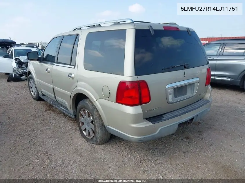 2004 Lincoln Navigator VIN: 5LMFU27R14LJ11751 Lot: 44039423