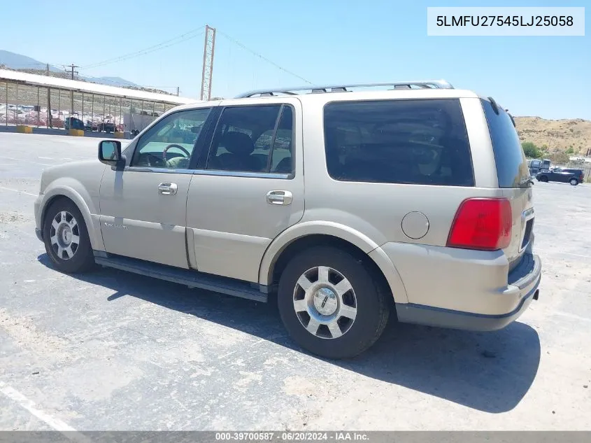 2005 Lincoln Navigator VIN: 5LMFU27545LJ25058 Lot: 39700587