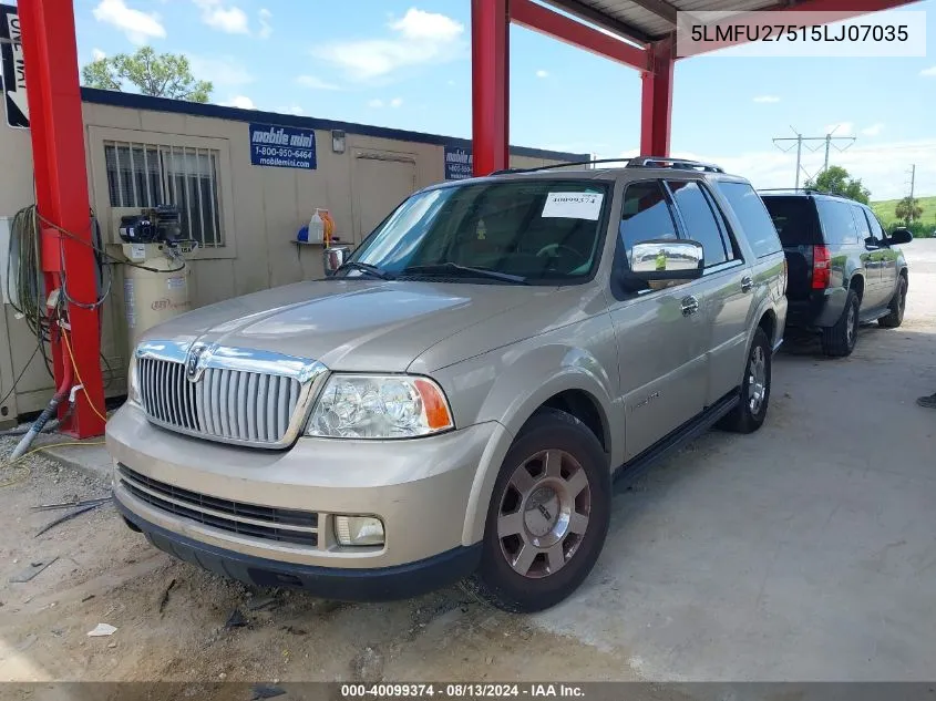 2005 Lincoln Navigator VIN: 5LMFU27515LJ07035 Lot: 40099374