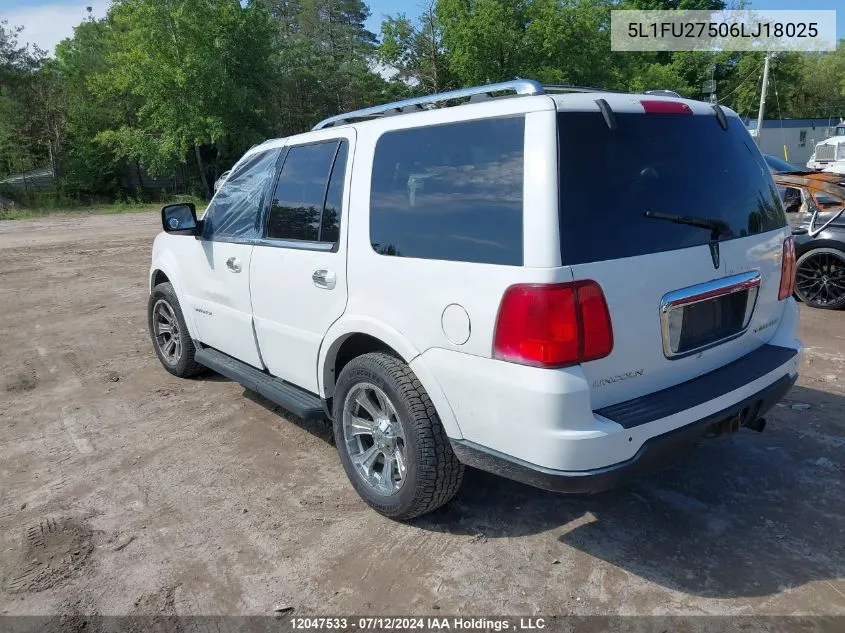 2006 Lincoln Navigator Luxury/Ultimate VIN: 5L1FU27506LJ18025 Lot: 12047533