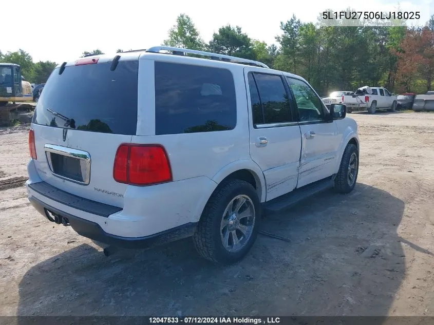 2006 Lincoln Navigator Luxury/Ultimate VIN: 5L1FU27506LJ18025 Lot: 12047533