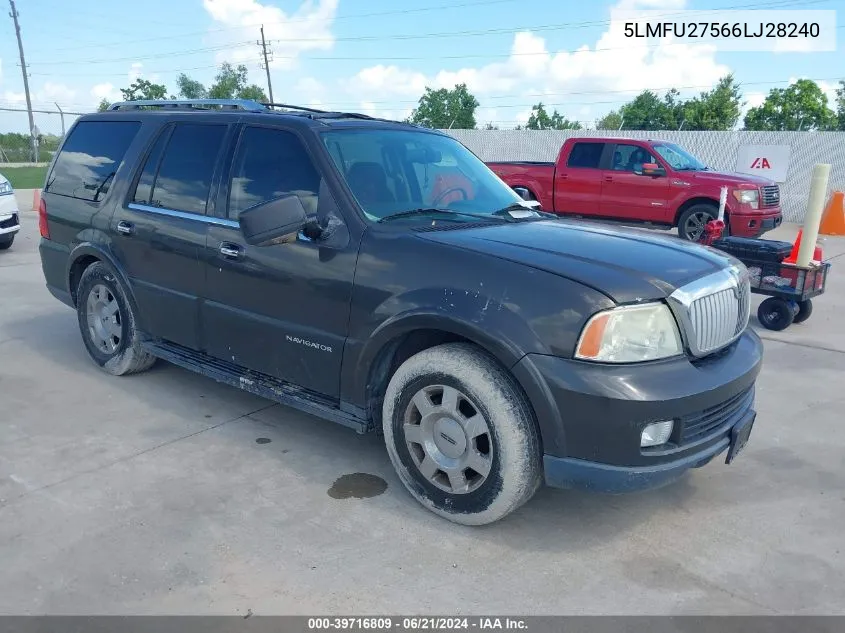 2006 Lincoln Navigator Luxury/Ultimate VIN: 5LMFU27566LJ28240 Lot: 39716809