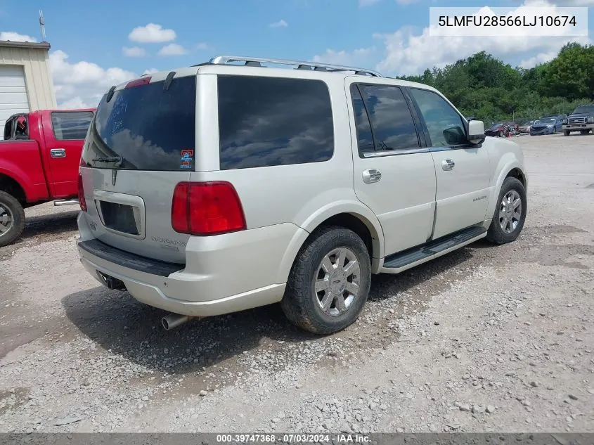 2006 Lincoln Navigator Luxury/Ultimate VIN: 5LMFU28566LJ10674 Lot: 39747368